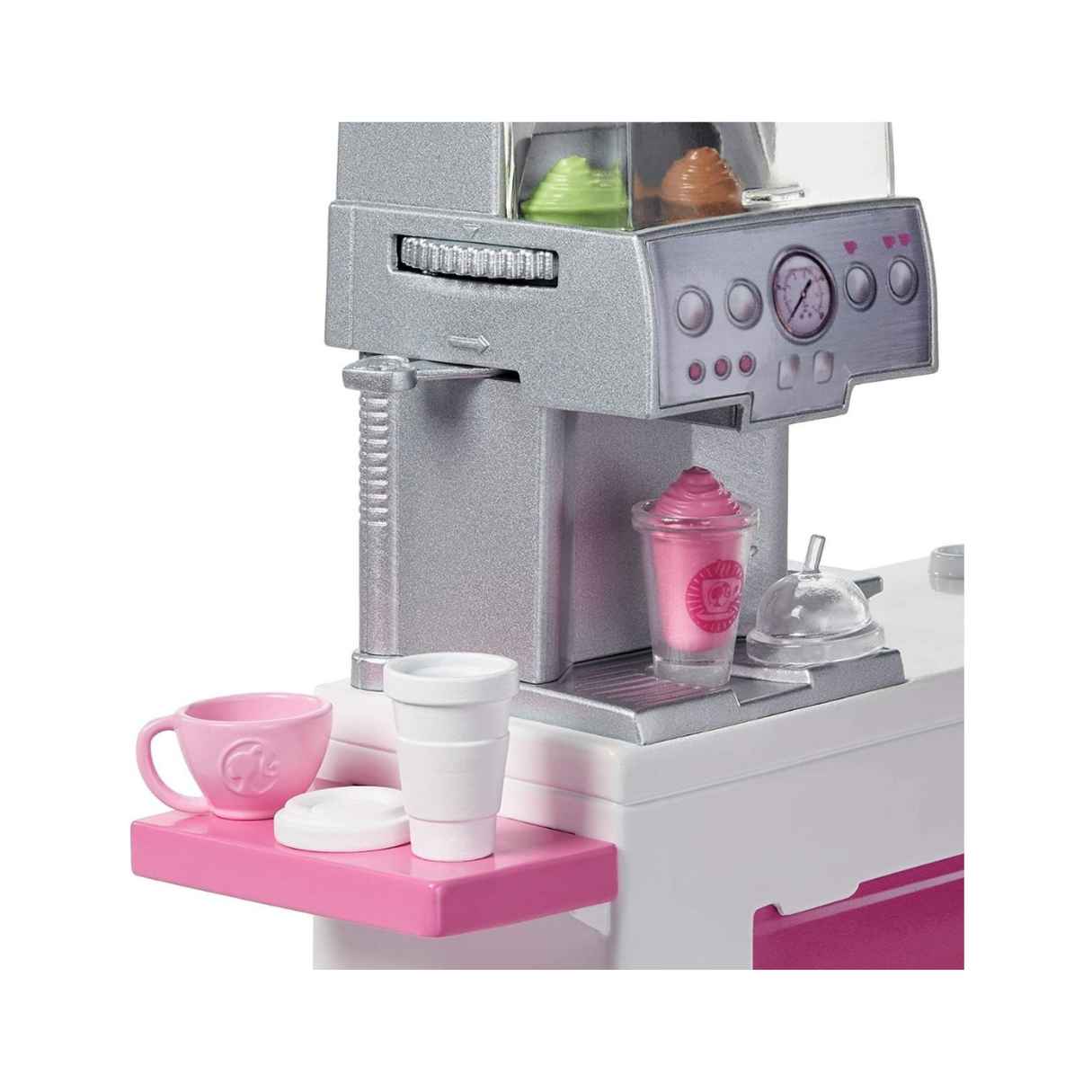 thumbnail image 2 of Barbie GMW03 Coffee Shop With Blonde Curvy Doll & 20 Realistic Play Pieces 2 of 12